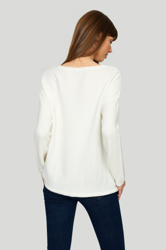 Wiskozowy sweter z troczkiem