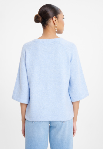 Lekki sweter z krótki rękawem, kolor baby blue Lekki sweter z krótki rękawem, kolor baby blue