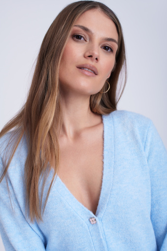 Niebieski krótki kardigan