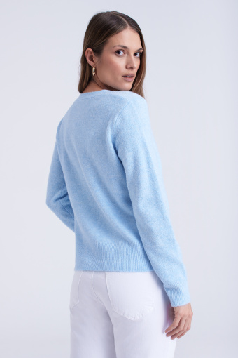 Niebieski krótki kardigan