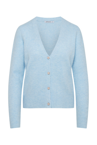 Niebieski krótki kardigan