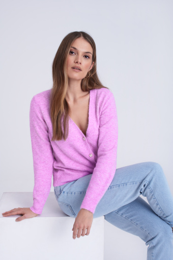Dzianinowy różowy kardigan Dzianinowy różowy kardigan