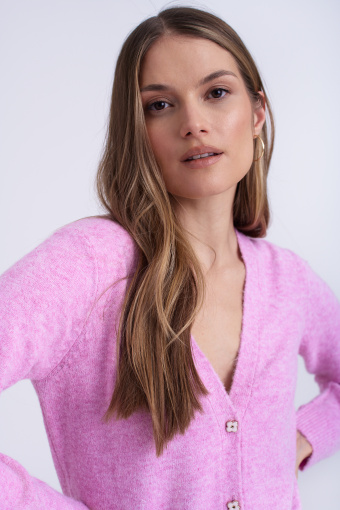 Dzianinowy różowy kardigan Dzianinowy różowy kardigan