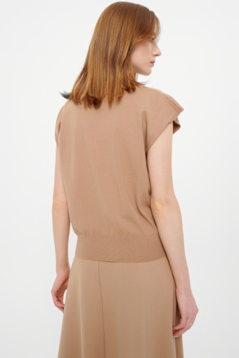 Luźny sweter z krótkim rękawem beż Luźny sweter z krótkim rękawem beż