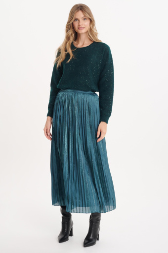 Ciemnozielony sweter z cekinami