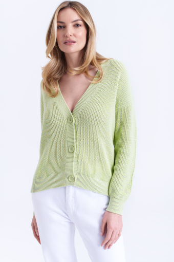 Bawełniany kardigan pastelowa zieleń