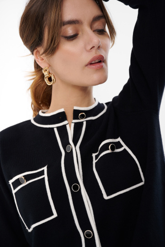 Elegancki czarny kardigan