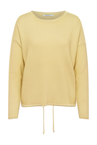 Żółty sweter z wiązaniem