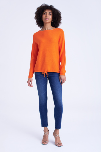 Pomarańczowy, luźny sweter