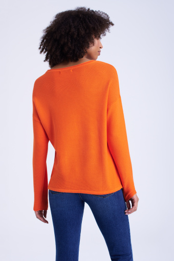 Pomarańczowy, luźny sweter