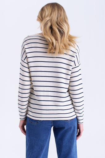 Lekki sweter w granatowe paski