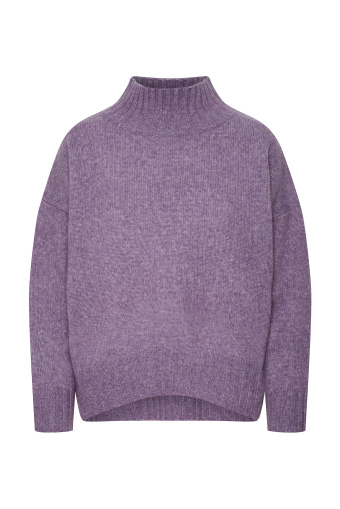 Sweter o luźnym fasonie, z półgolfem