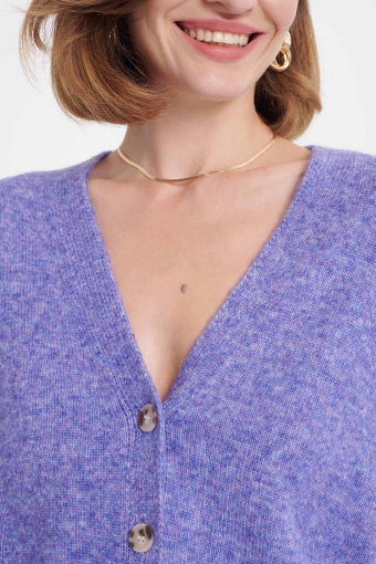 Fioletowy, krótki kardigan oversize