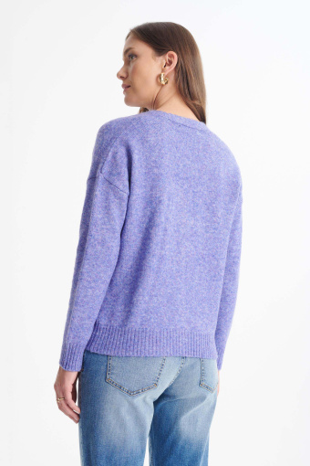 Fioletowy, krótki kardigan oversize