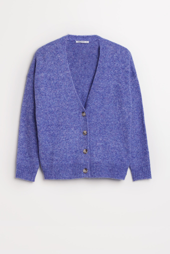 Fioletowy, krótki kardigan oversize