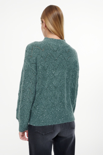 Ciemnozielony półgolf z cekinami Ciemnozielony półgolf z cekinami