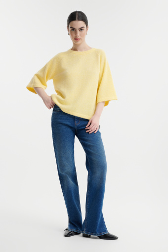 Miękki sweter z szerokim rękawem 7/8 Miękki sweter z szerokim rękawem 7/8