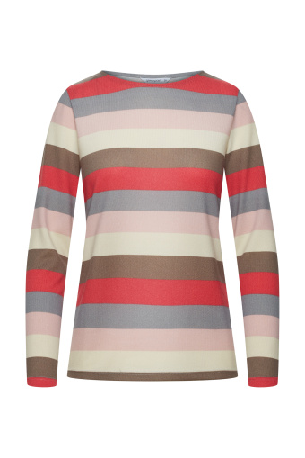 Dzianinowy sweter w pastelowe paski