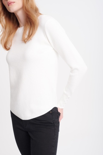 Wiskozowy sweter ecru