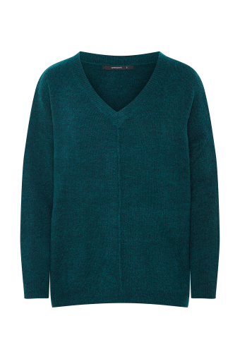 Sweter o luźnym kroju, z odzobnym przeszyciem