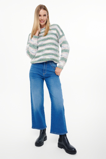 Casualowy sweter w zielone paski Casualowy sweter w zielone paski