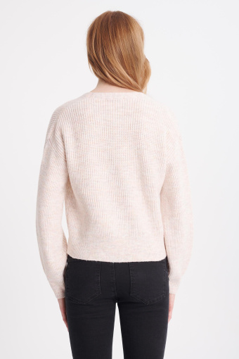 Kremowy kardigan oversize zapinany na guziki Kremowy kardigan oversize zapinany na guziki