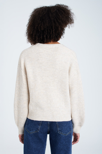 Jasnobeżowy kardigan z ozdobnymi guzikami Jasnobeżowy kardigan z ozdobnymi guzikami