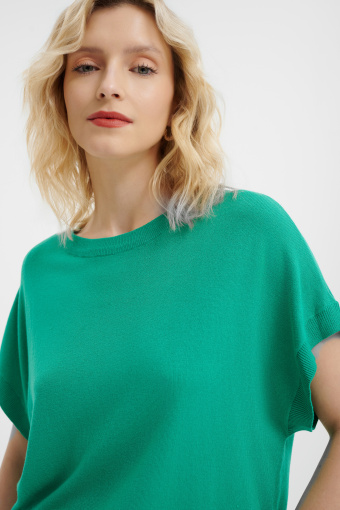 Sweter z krótkim rękawem w kolorze zielonym 