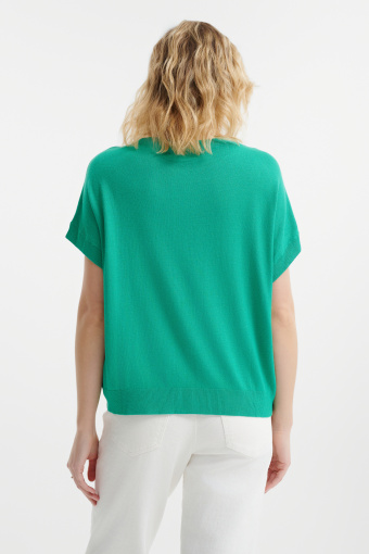 Sweter z krótkim rękawem w kolorze zielonym 