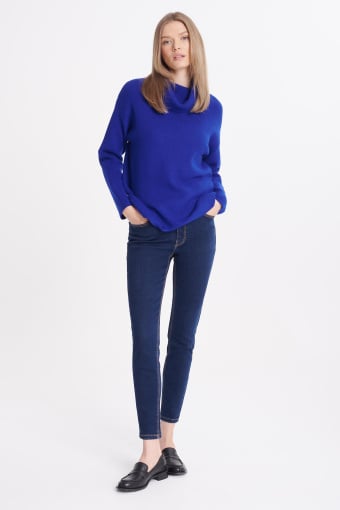 Golf z dzianiny strukturalnej, chabrowy Golf z dzianiny strukturalnej, chabrowy