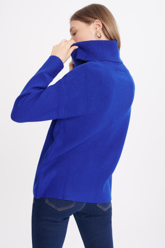 Golf z dzianiny strukturalnej, chabrowy Golf z dzianiny strukturalnej, chabrowy