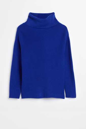 Golf z dzianiny strukturalnej, chabrowy Golf z dzianiny strukturalnej, chabrowy