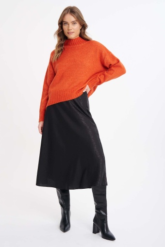 Pomarańczowy sweter z półgolfem Pomarańczowy sweter z półgolfem