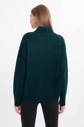 Sweter z półgolfem, butelkowa zieleń Sweter z półgolfem, butelkowa zieleń