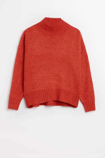 Pomarańczowy sweter z półgolfem Pomarańczowy sweter z półgolfem