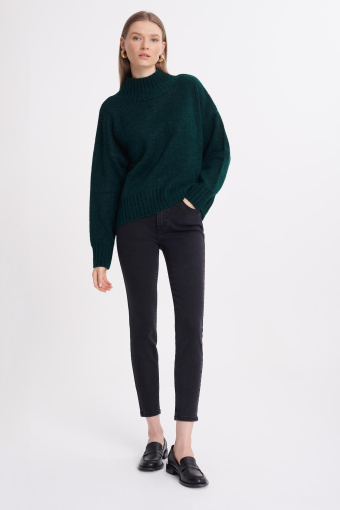 Sweter z półgolfem, butelkowa zieleń Sweter z półgolfem, butelkowa zieleń