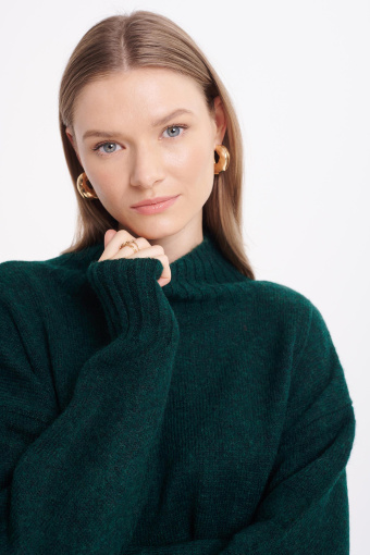 Sweter z półgolfem, butelkowa zieleń Sweter z półgolfem, butelkowa zieleń