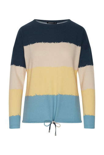 Miękki sweter z nadrukiem w pasy