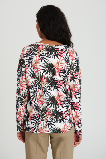 Miękki sweter z tropikalnym printem Miękki sweter z tropikalnym printem