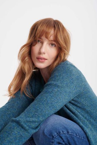 Zielony, długi kardigan