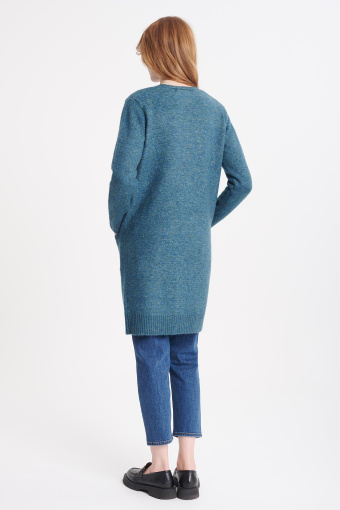 Zielony, długi kardigan