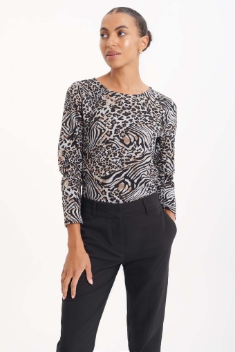 Sweter z nadrukiem w panterkę