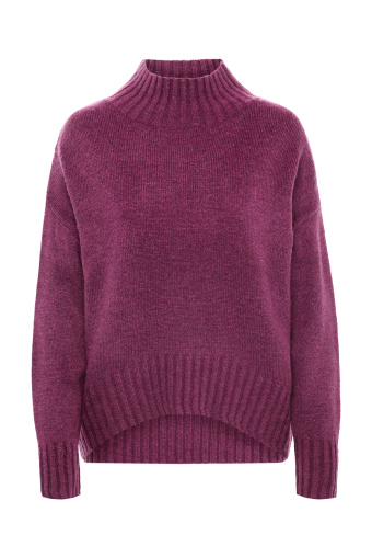 Sweter o luźnym kroju, ciemny róż Sweter o luźnym kroju, ciemny róż