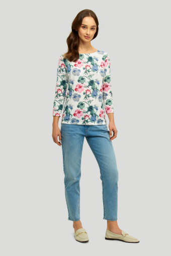 Miękki sweter z kwiatowym printem