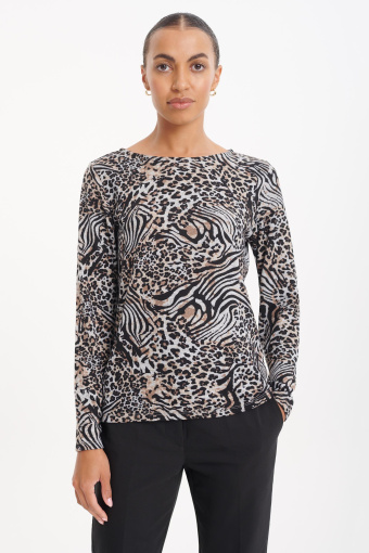 Sweter z nadrukiem w panterkę