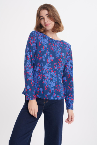 Sweter z nadrukiem w drobne kwiaty