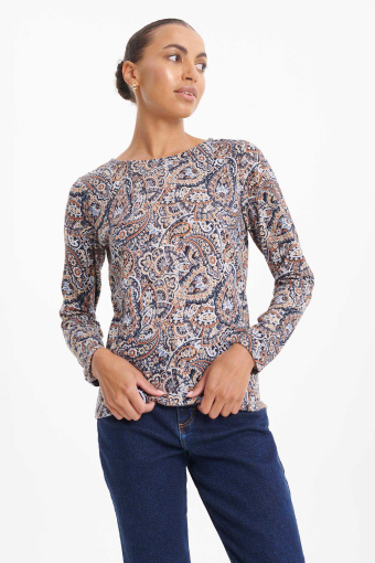 Sweter z nadrukiem paisley