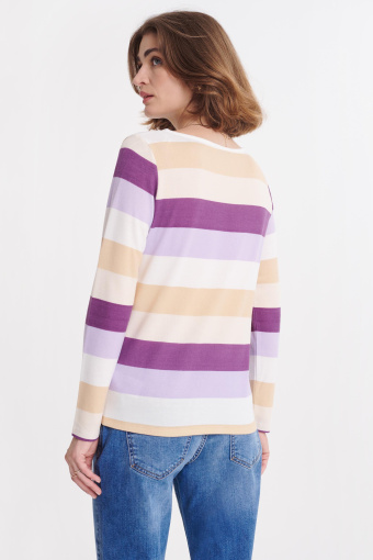 Sweter w fioletowo-beżowe pasy Sweter w fioletowo-beżowe pasy