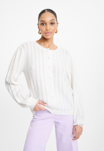 Kremowy kardigan oversize