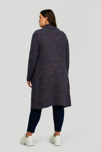 Długi kardigan z szalowym kołnierzem